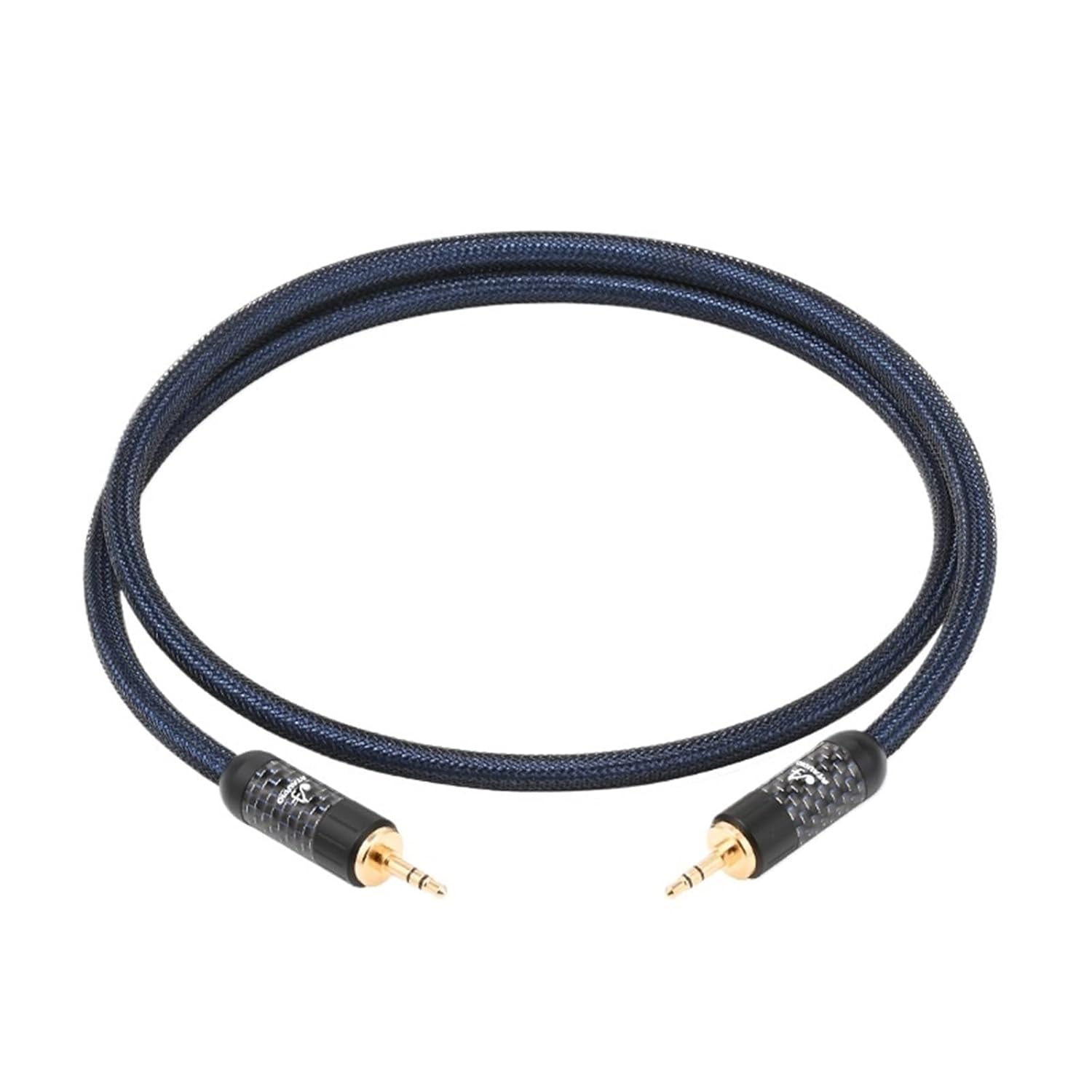 Hi-end Pure Silver 3.5mm Aux Cable with Gold Plated Stereo 3.5mm Aux Jack Audio Adapter Cable for Phone Amplifier Car Cable(0.75m)