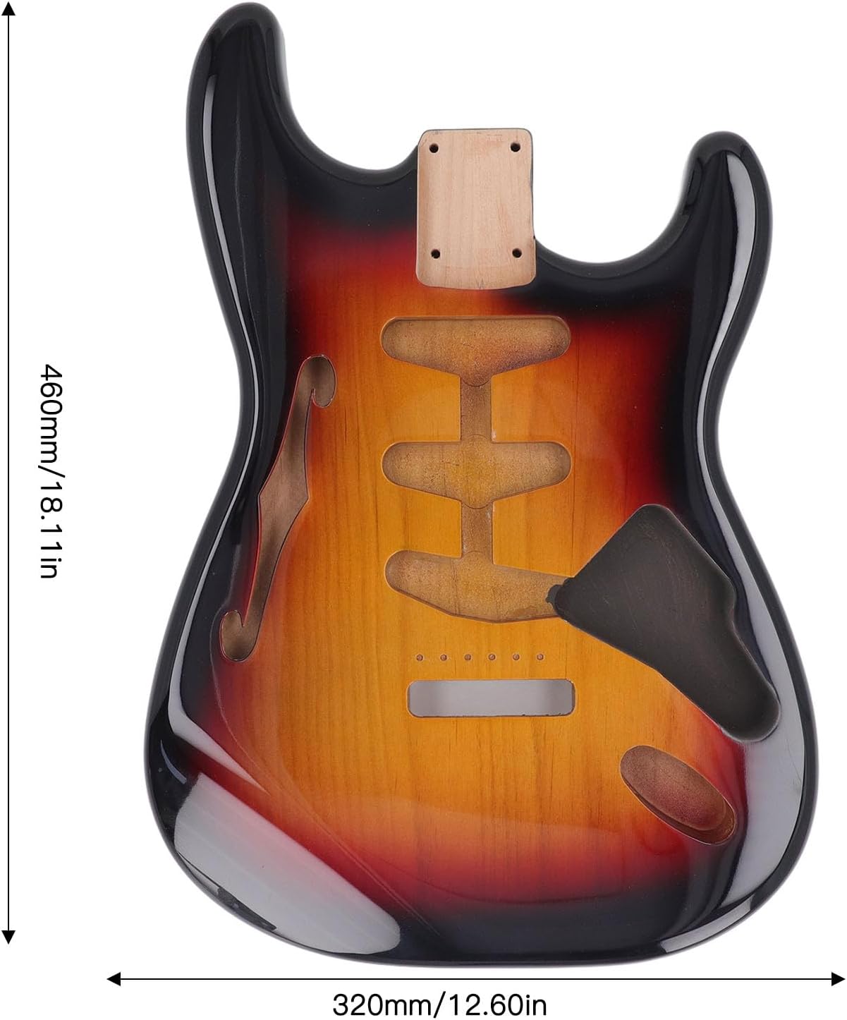 Electric Guitar Body, With SSS Wiring Way Design, Wooden Electric Guitar Body with High Gloss Finish for ST (GSB13ST Color Block