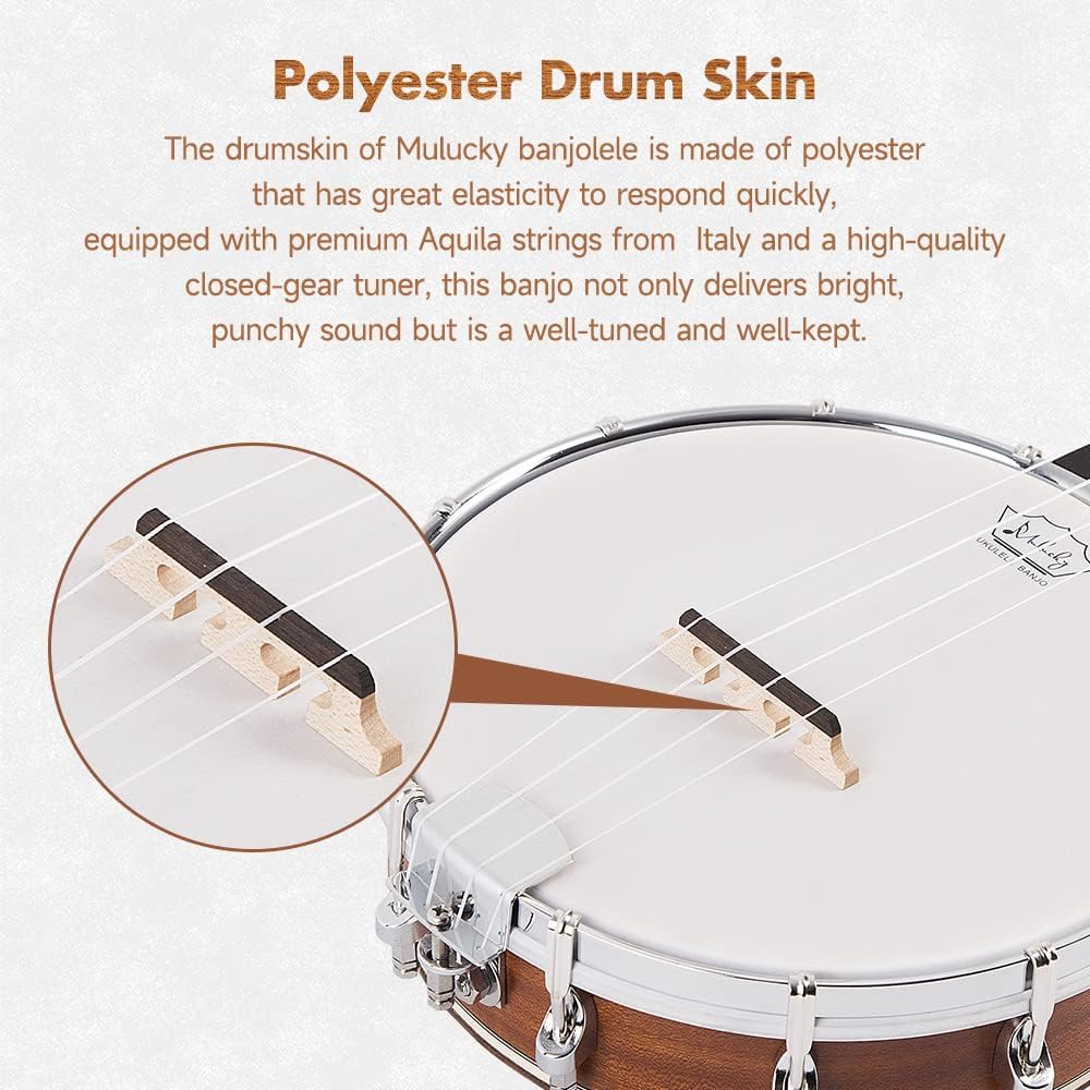 Mulucky 4-String Banjo Ukulele | Banjolele 23