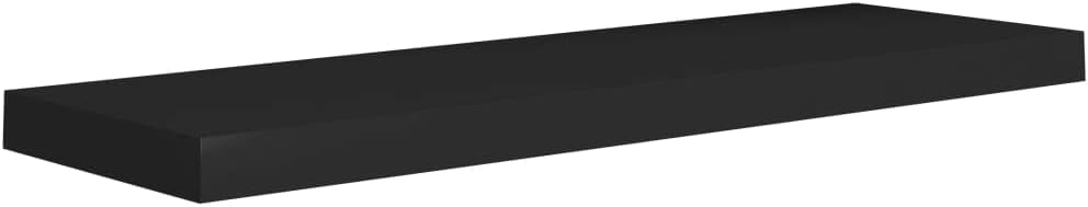 Modern Style Floating Shelves,Wall Storage Shelves,Wall Mounted Shelf Organizer Unit Display Shelf,for Living Room,Bedroom,Kitchen,Bathroom,Office,2 pcs Black 31.5