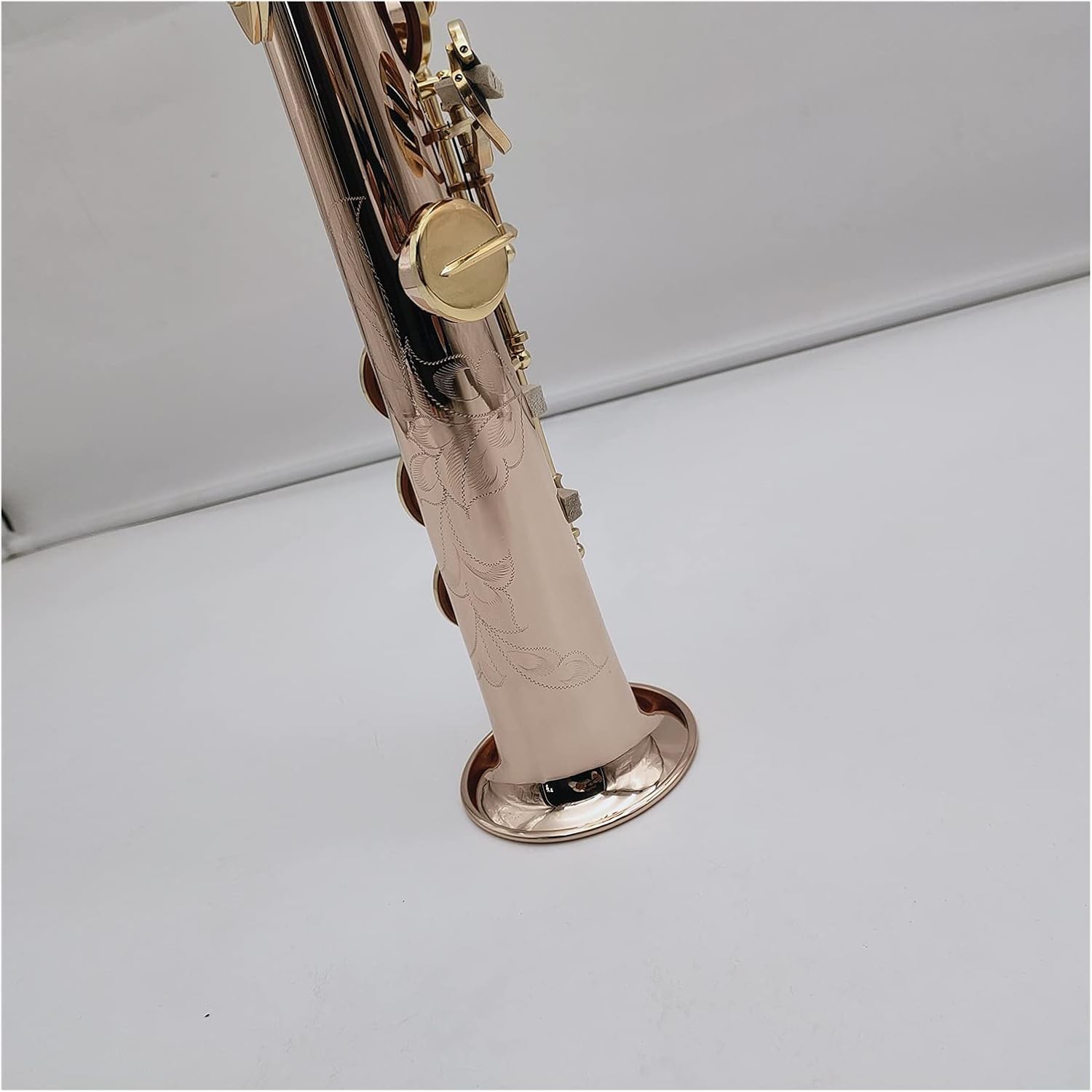 Soprano Saxophone B Flat Phosphor Bronze Copper Musical Instruments Professional with Case Mouthpiece Student Saxophone (Color : Light Grey)