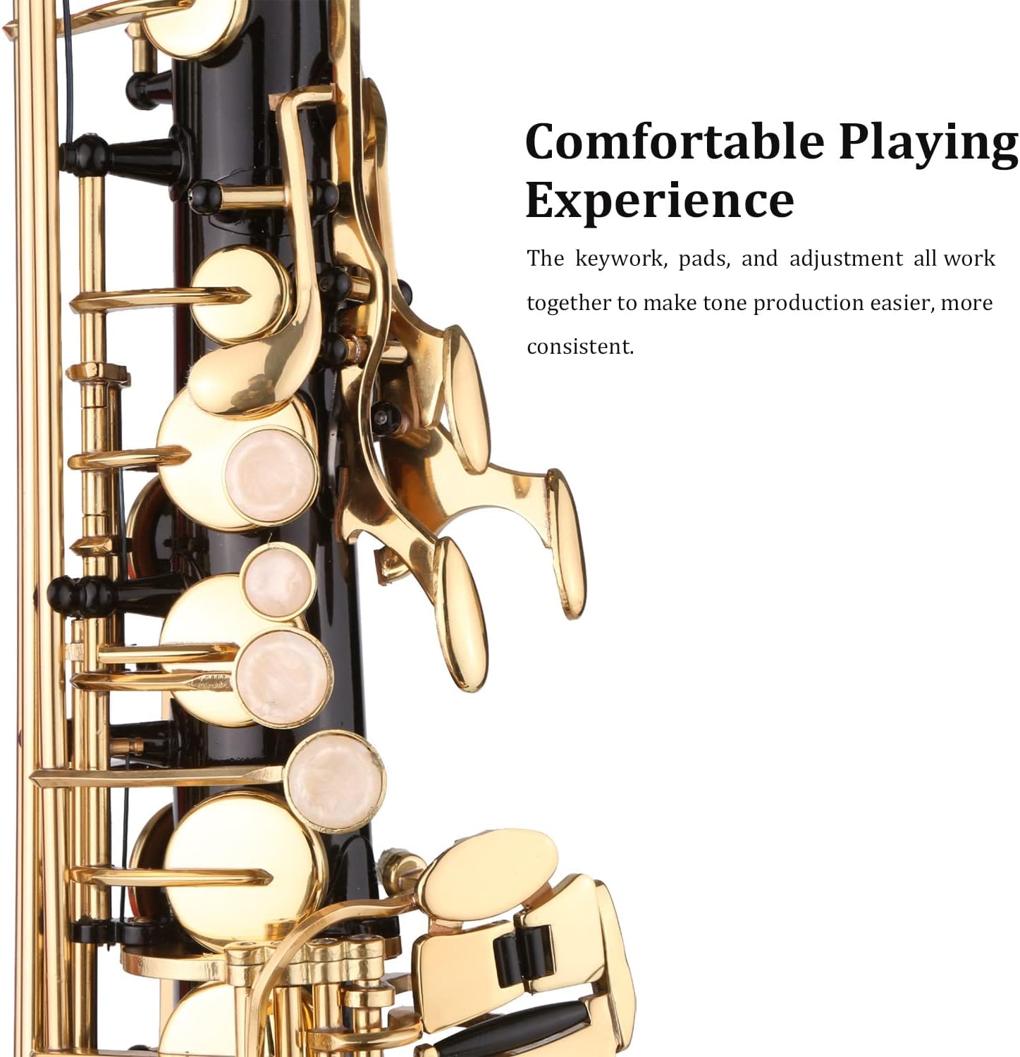 E-Flat Saxophone Brass EB Alto Sax Black Paint Gold Lacquer Woodwind Instruments with Case