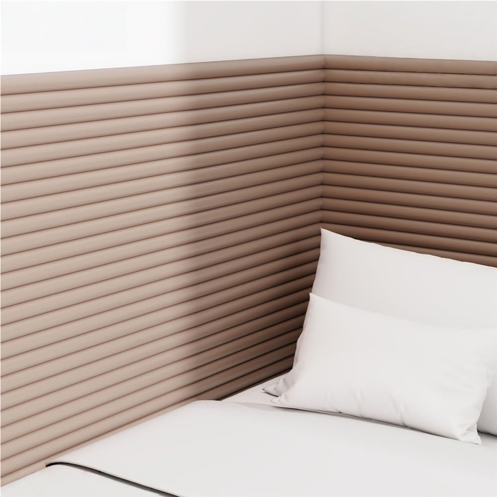 Soft Furniture Bumper, Garage Wall Protector, Self-Adhesive Car Door Protection, Proof Foam Padding for Table, Stair(Brown,W19.7IN)