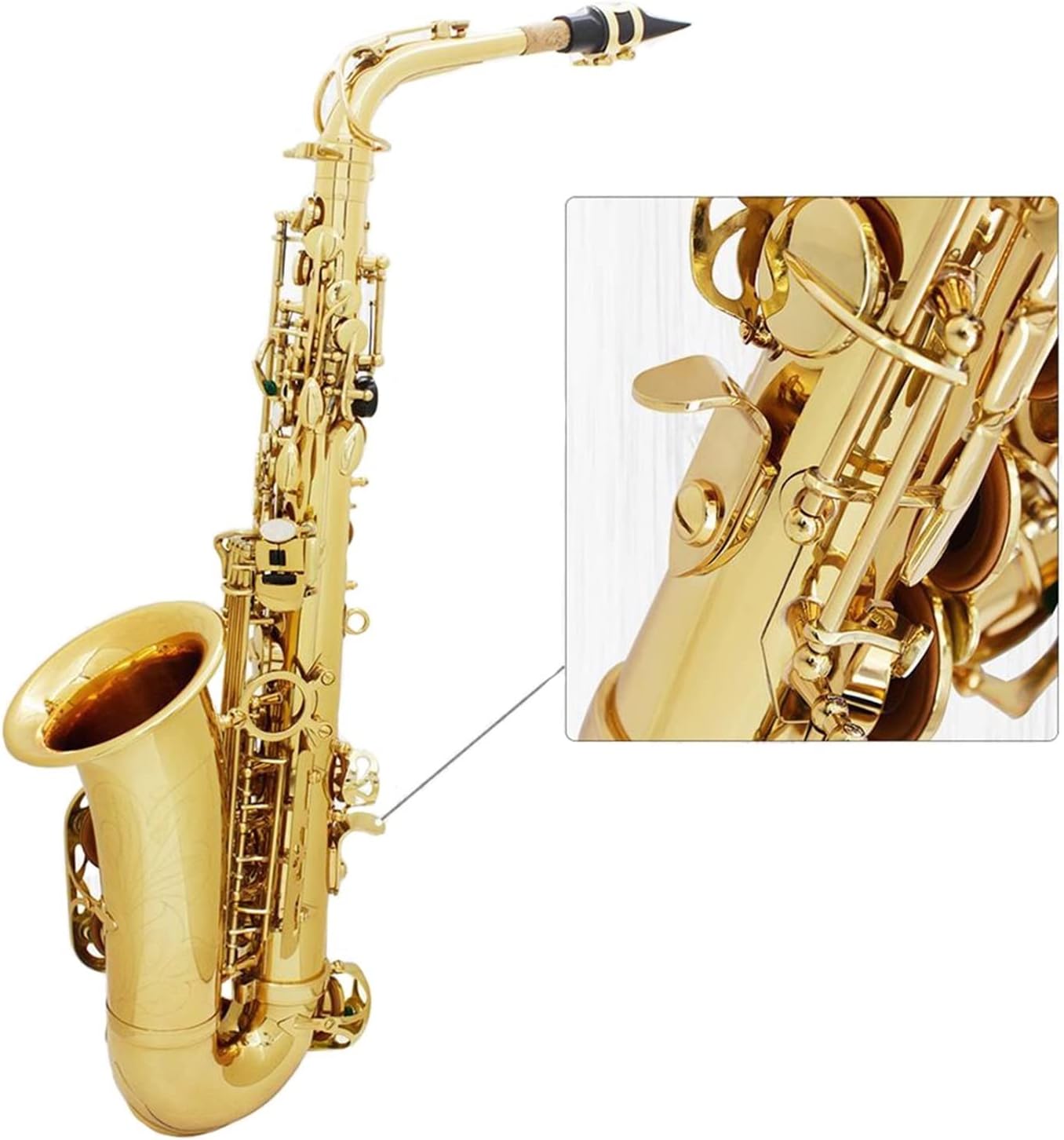 Alto Saxophone EB E Flat Woodwind Instrument Brass Sax with Box & Mouthpiece