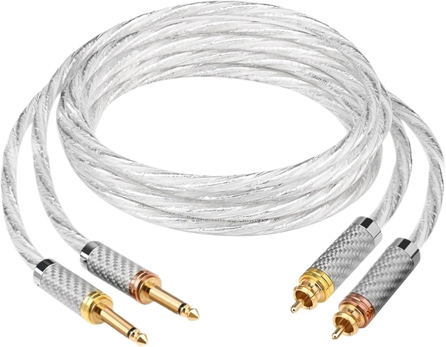 HiFi Audio Cable Dual 6.5mm to Dual RCA for Amplifier Mixer OCC Silver Plated 2RCA to 6.5mm Jack Audio Cable(0.5m)