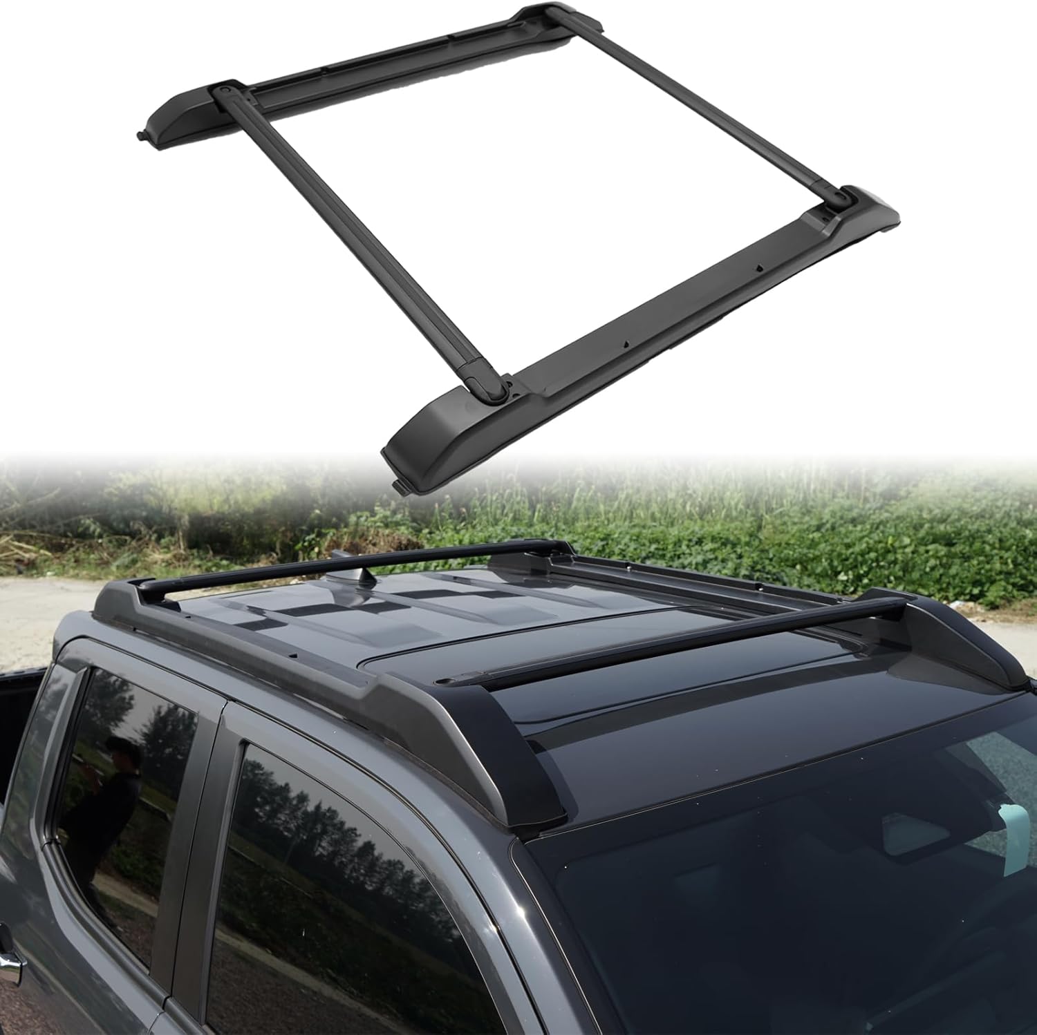 Roof Rack Cross Bars for 2024 2025 2026 Toyota Tacoma Double Cab - Aluminum Roof Rails Crossbar for Cargo Canoe Bike Kayak Snowboard (Not for XtraCab)