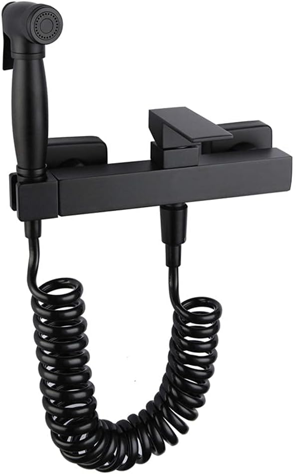 LUNEZY Bidet Spray Set Hand Held Sprayer Black, Multifunctional Hot and Cold Pressurized Handle Toilet Sprayer Bathroom Toilet Cleaning Shower Kit for Bathroom or Toilet-B