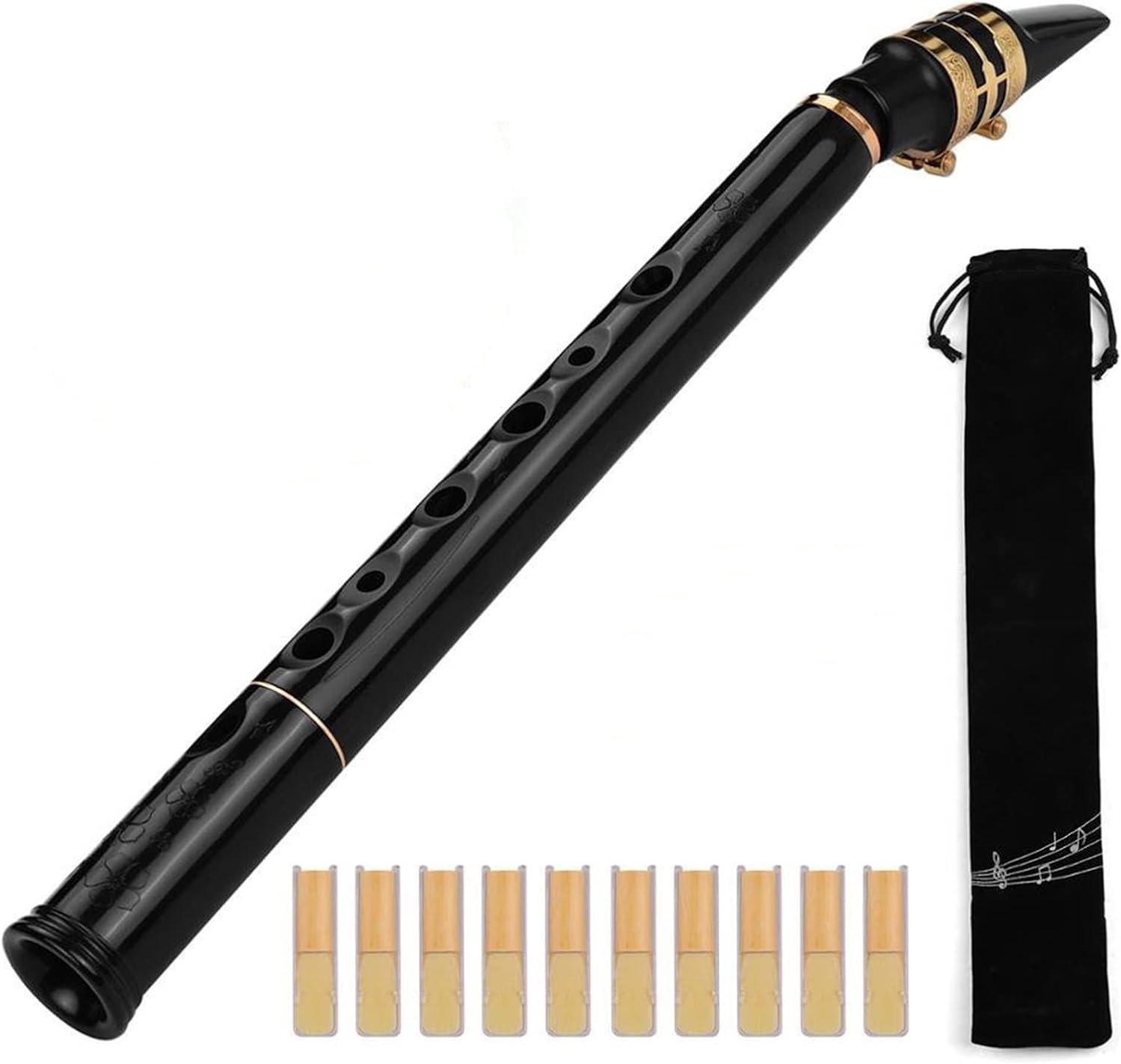 KESHUO C Key Mini Pocket Saxophone Sax ABS Material with Mouthpieces 10pcs Reeds Carrying Bag Woodwind Instrument Brass Sax Beginners Kit