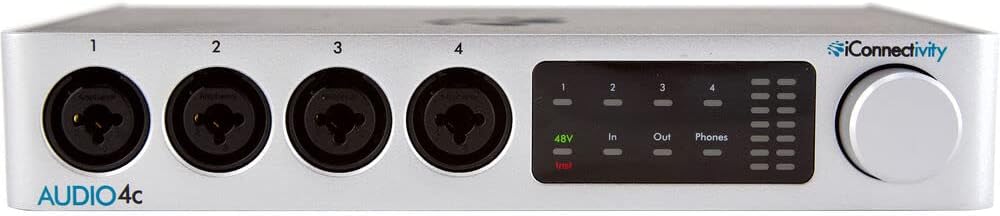 iConnectivity AUDIO4c Desktop 4x6 USB Type-C Audio/MIDI Interface Bundle with 4x Black 10 feet MIDI Cable