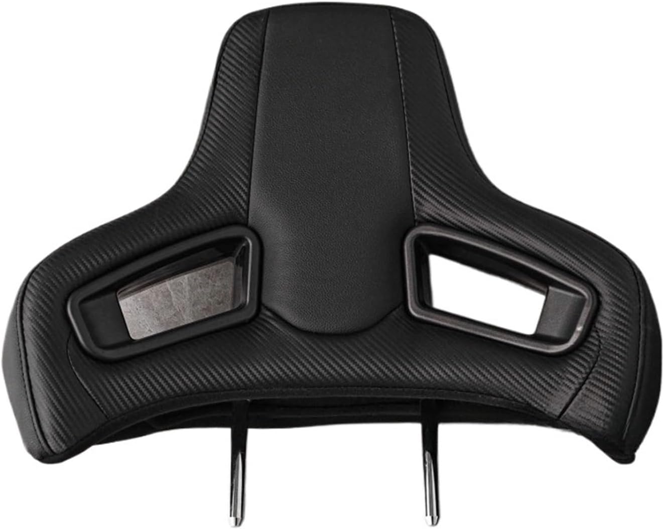 Universal Car Sport Seat Headrest Comfortable PVC Leather Racing Headrest With Plug Play Interior Seat Accessories(Black Stripe)