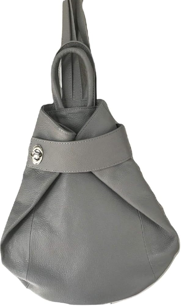 Stella Convertible Leather Backpack Purse for Women – Anti-Theft Italian Tote Bag for Travel, Work & Casual (Grey)
