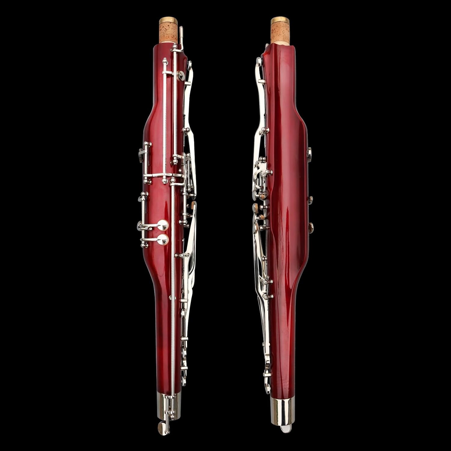 Yinfente Bassoon Maple Wooded Bassoon C Key 26 Keys Silver plated Woodwind Instrument with Case Accessories