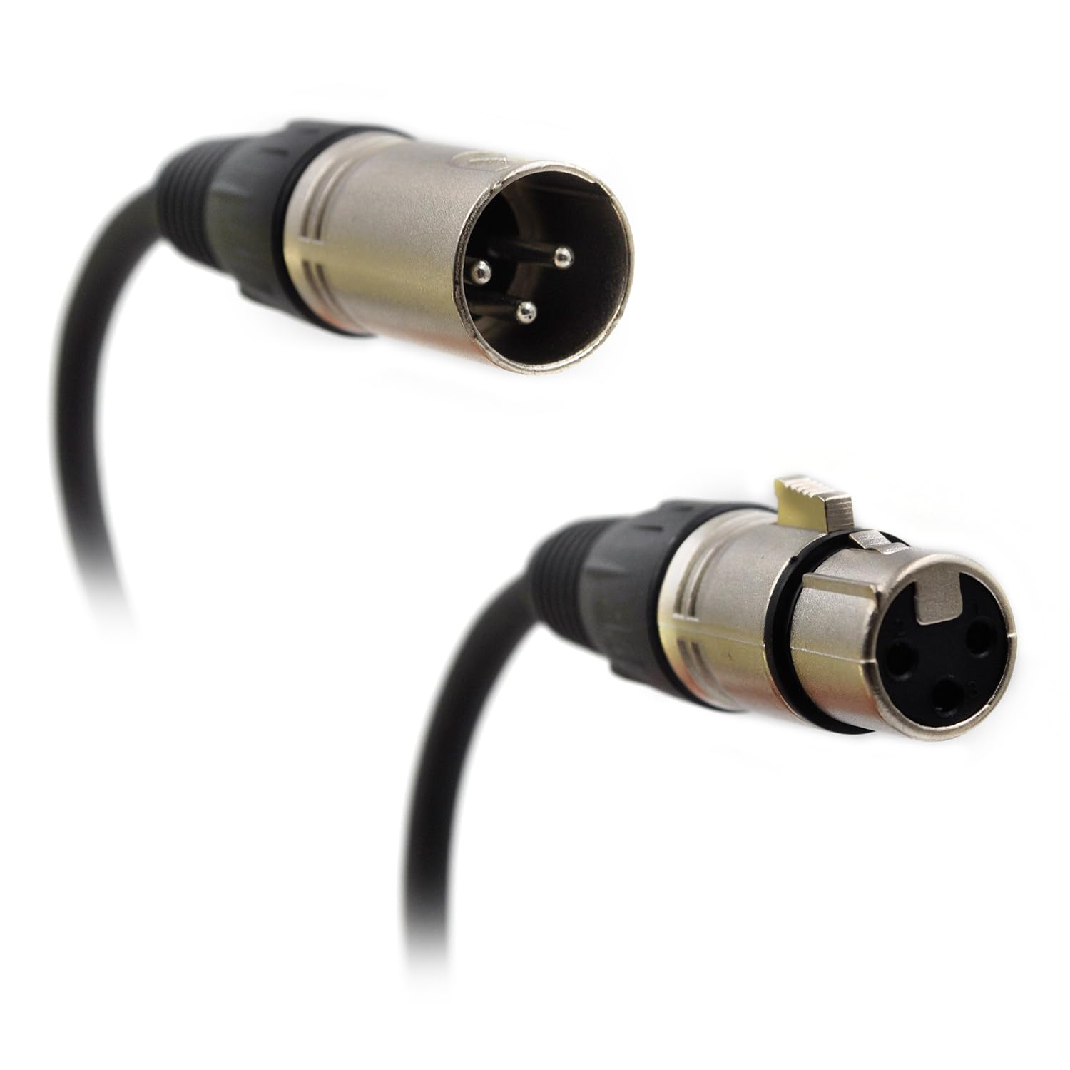 (4-Pack) 50 Foot, XLR Microphone Cable 3-pin XLR Speaker Cable Male to Female Balanced Mic Cable, Black