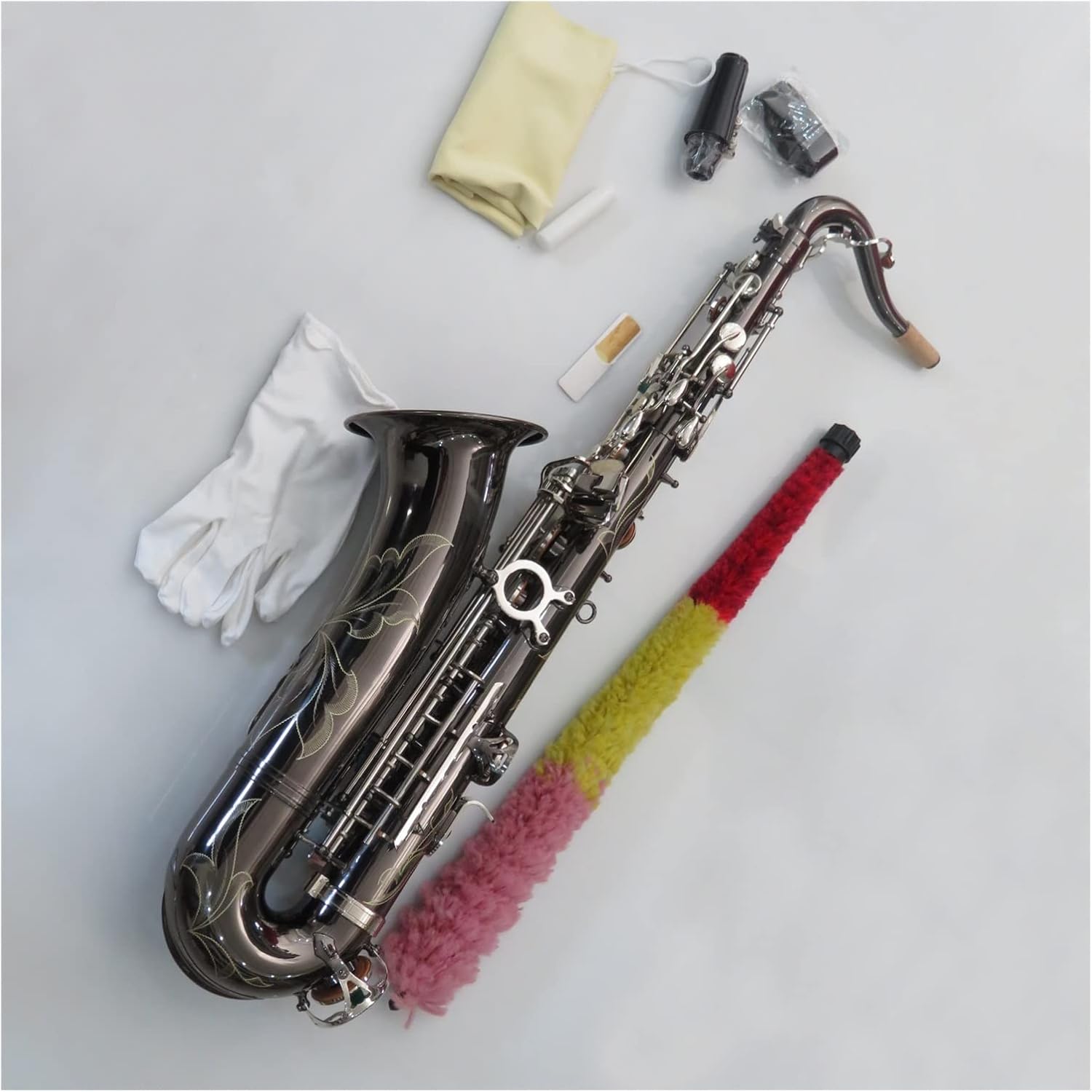 Yellow Brass C Melody Saxophone with Case Black Nickel Sax Musical Woodwind Instruments Beginner Saxophone