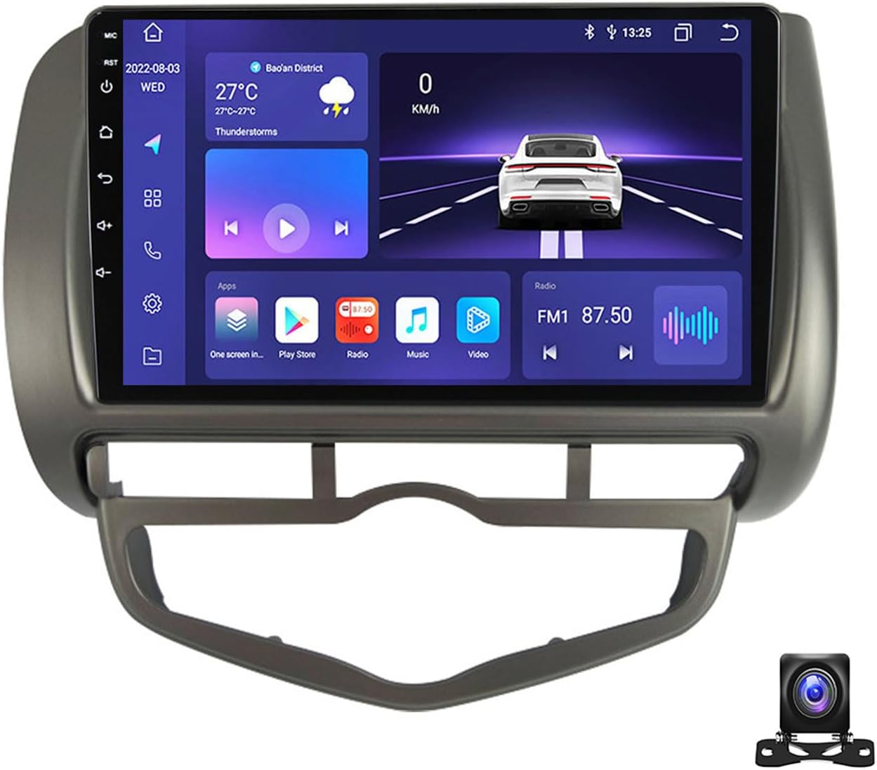 9 Inch Android 13 Car Radio Compatible with Honda City 2002~2007 Bluetooth Car Stereo Compatible with Carplay Android Auto, Navigation, Steering Wheel Controls, Backup Camera,M800S 8G+256G