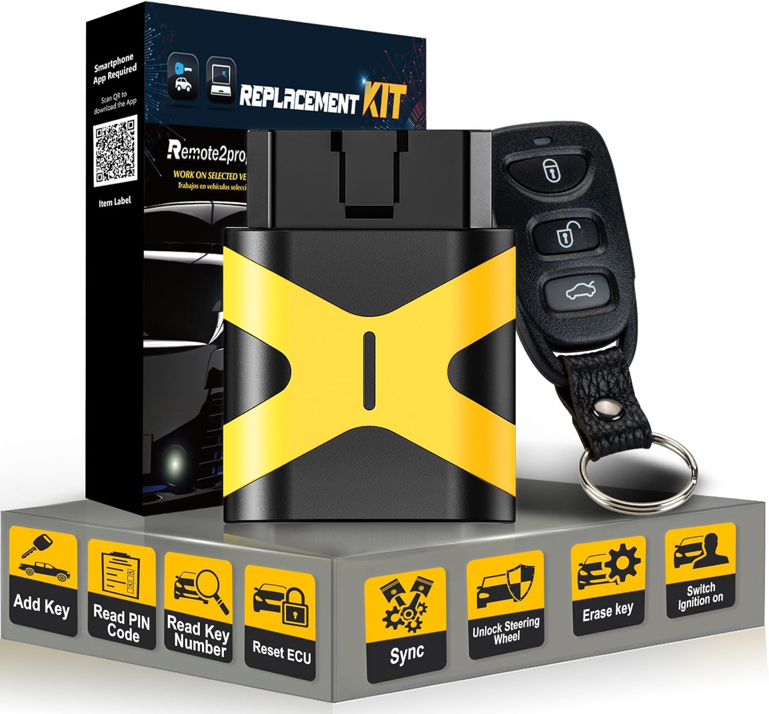 Remotetoprogram Remote DIY Programming Self Programmable Car Key Fob and Keyless Entry Car Key Replacement for 2010-2014 Kia Forte with FCC: PINHA-T008 (4 BUTTON/PINHA-T008)