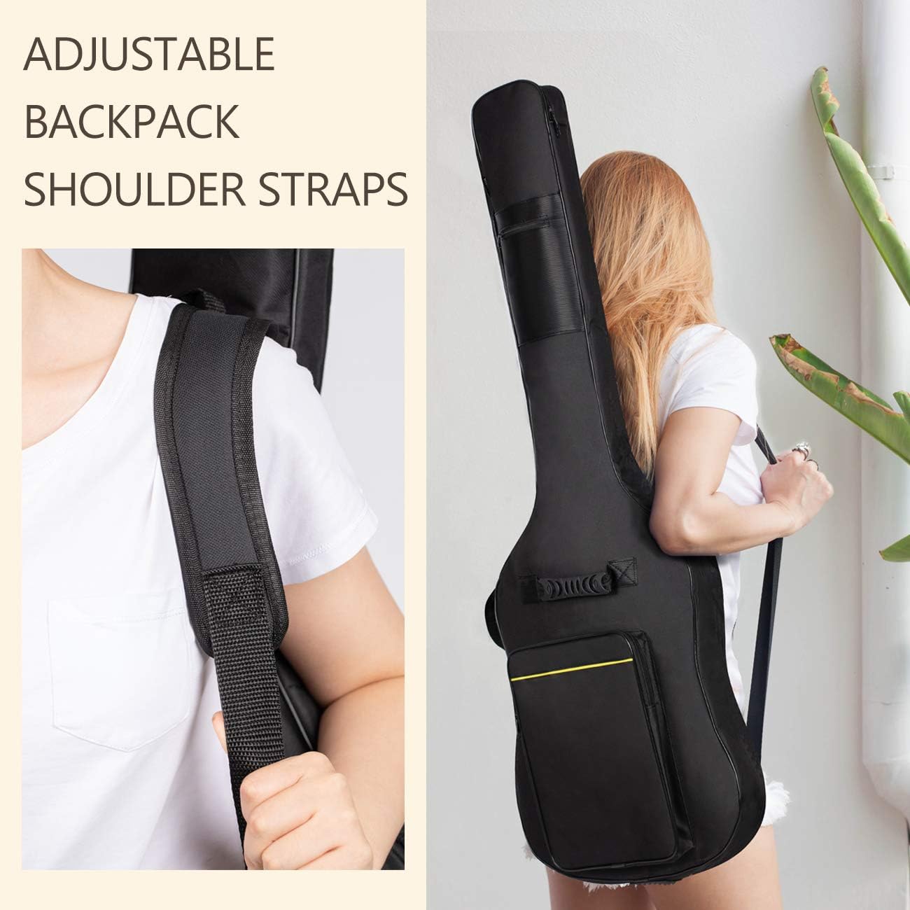 CAHAYA Electric Bass Guitar Bag Gig Bag 0.3in Padding + Backpack 0.3in Padding