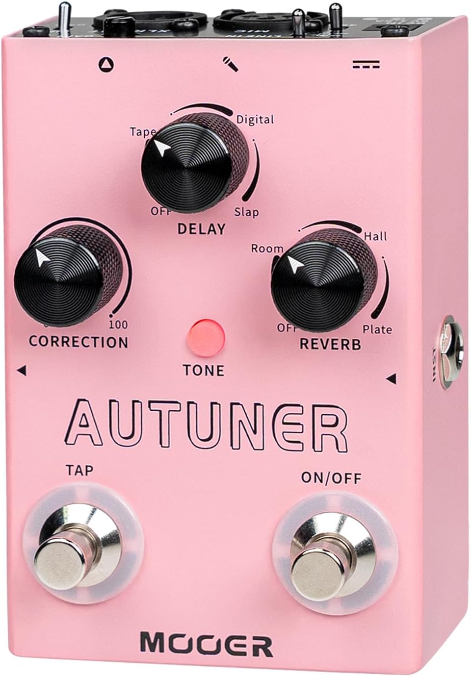 MOOER Autuner Vocal Effects Processor Voice Pedal Pitch Correction Reverb Delay Guitar Vocal Stompbox Microphone Amplifier for Guitarist Recording Live Performance Singing Streaming (MVP1)