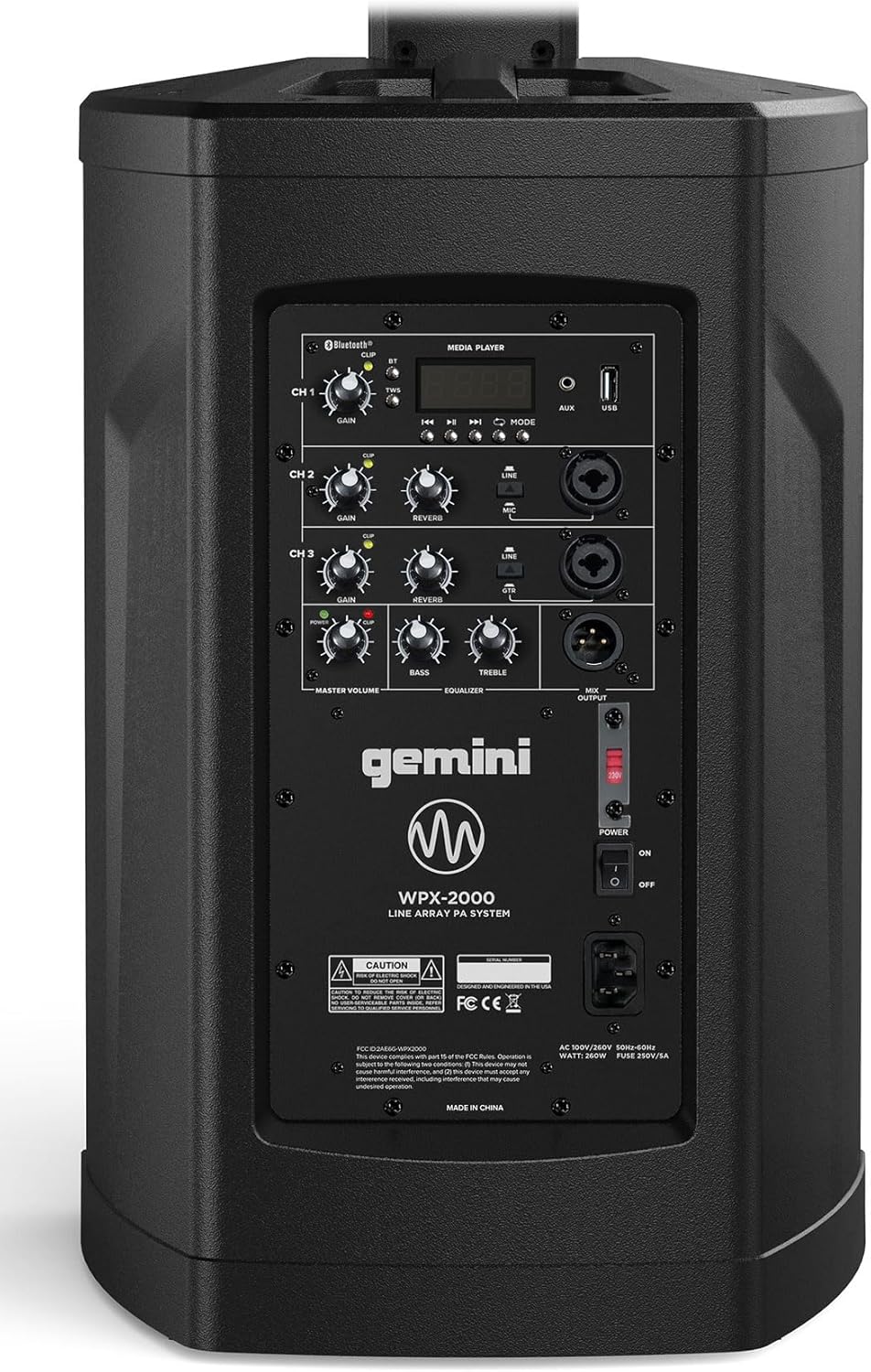 Audiosavings Bundle: (3) Gemini WPX-2000 1200 Watt DJ/PA Powered Line Array Speaker w/ 8