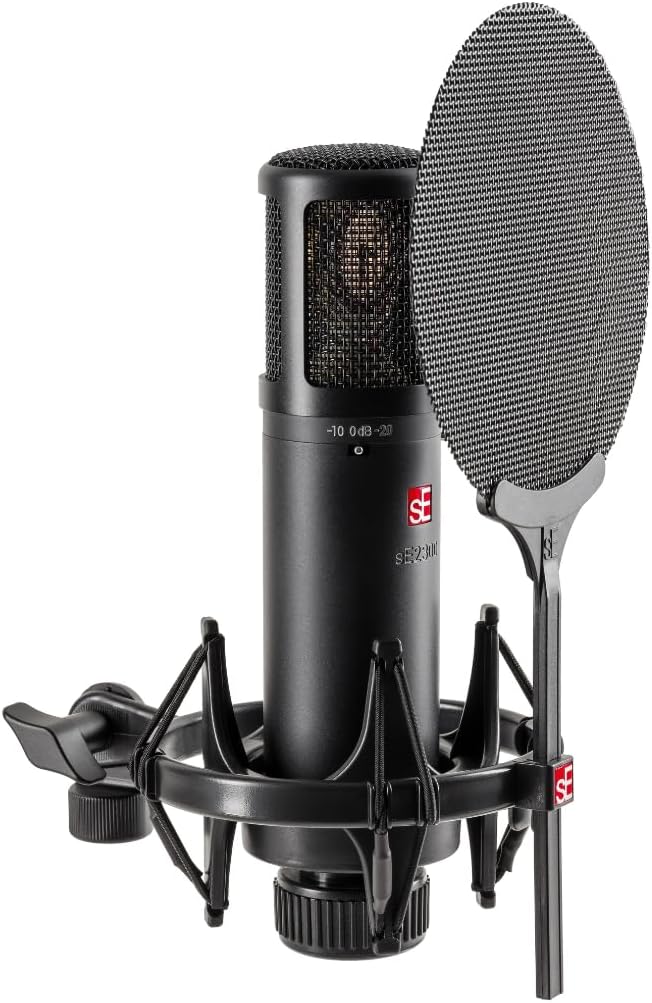 SE ELECTRONICS - 2300 Multi Pattern Large Diaphragm Condenser Mic with Shockmount and Filter