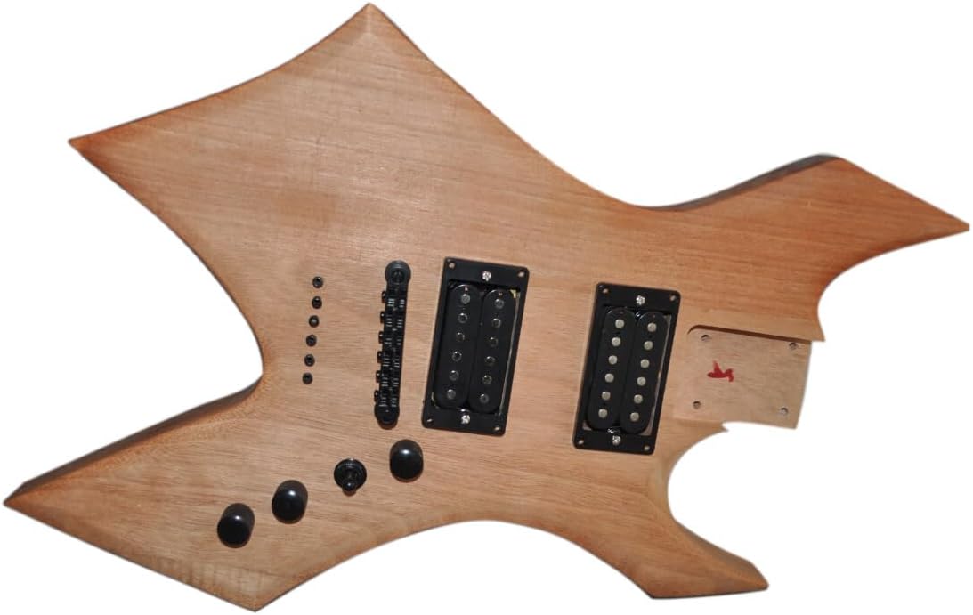 RSW DIY Electric Guitar Kit, Mahogany Body, Maple Neck, Rosewood Fretboard, 24 Frets, Right-Handed