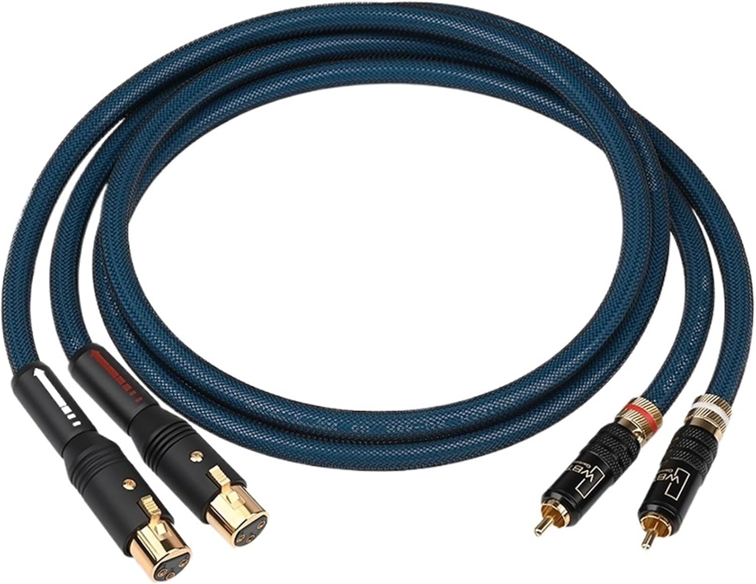 Audio Cable High Grade OCC Silver Plated 2RCA to 2XLR Balanced Male/Female Cable for Speaker(2RCA to 2XLR Female,0.75m)