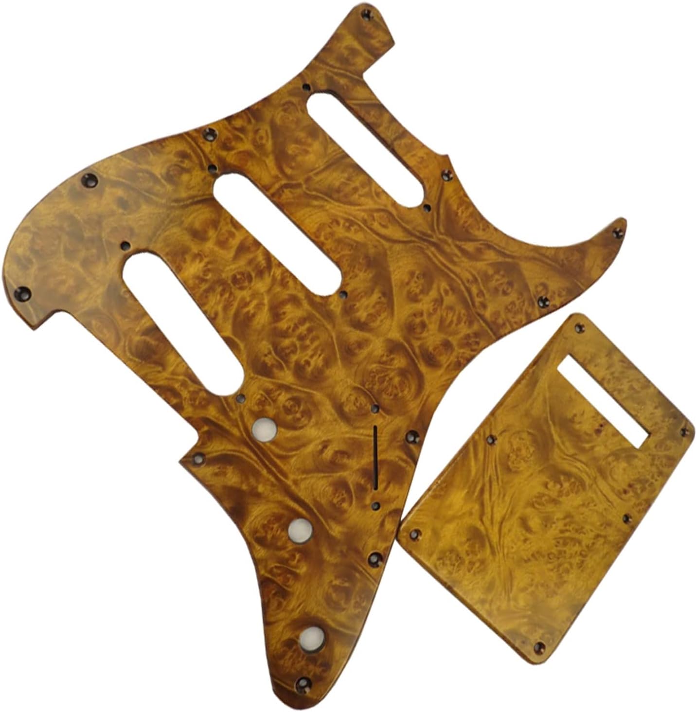 Electric Guitar Pickguard 1 Set SSS Electric Guitar Pickguard with Backplate and Screws Soild Wood for for FD for for ST Style Guitar Parts
