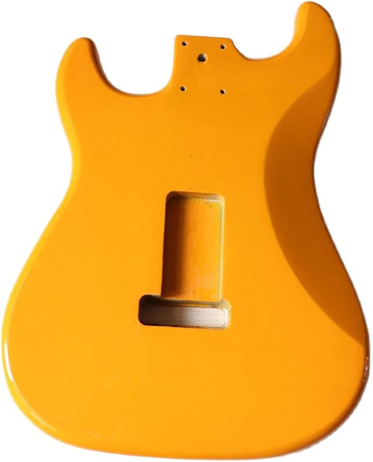 FLFL Poplar Wood Guitar Body Yellow Guitar Barrel High Gloss Finish Wood Body Electric Guitar Parts Accessories Unfinished Guitar Kit