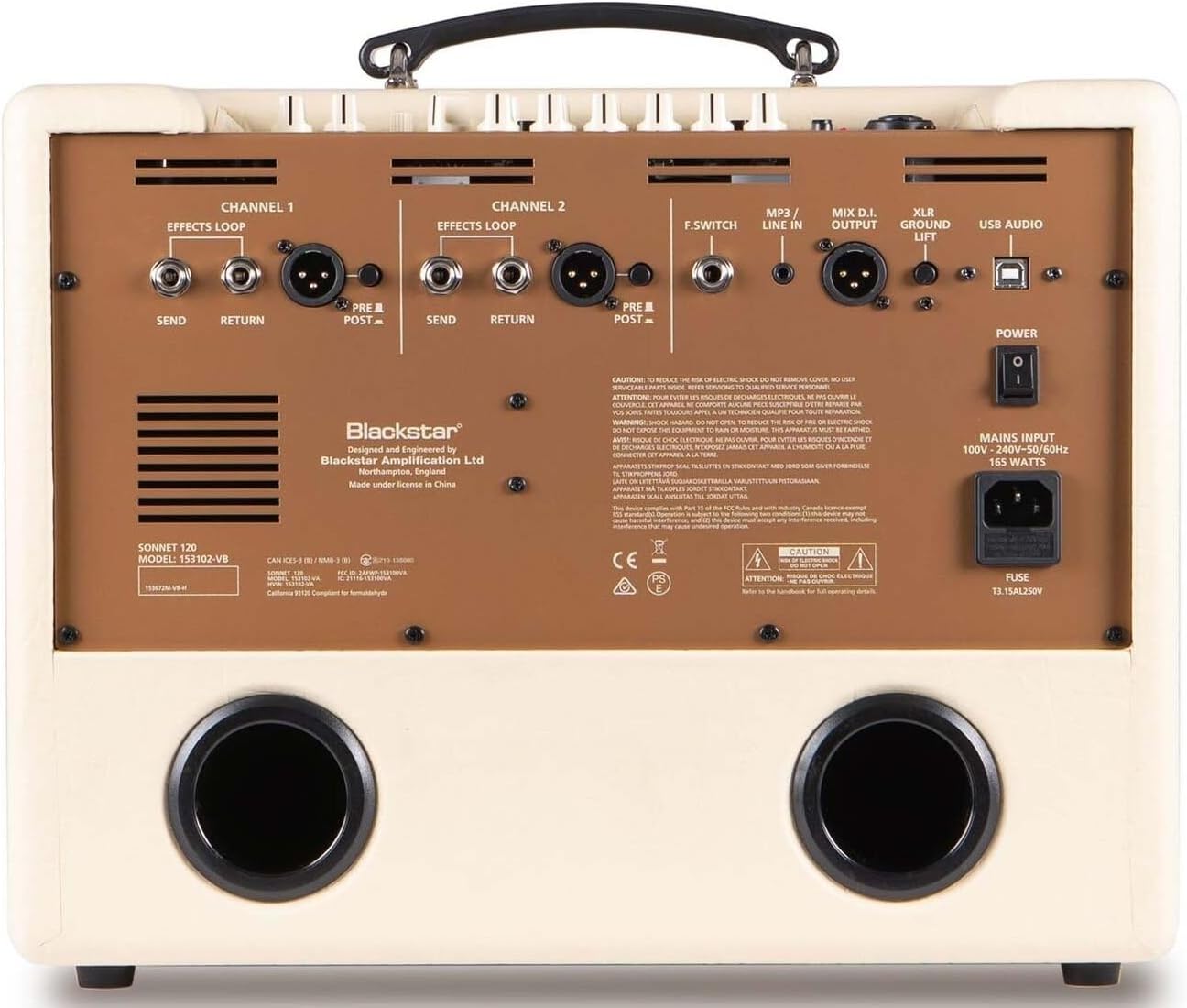 Blackstar Sonnet 120 - 120-watt 1x8 inch Acoustic Guitar Combo Amp w/ 4 Reverbs and Tilt-Back Stand - Blonde