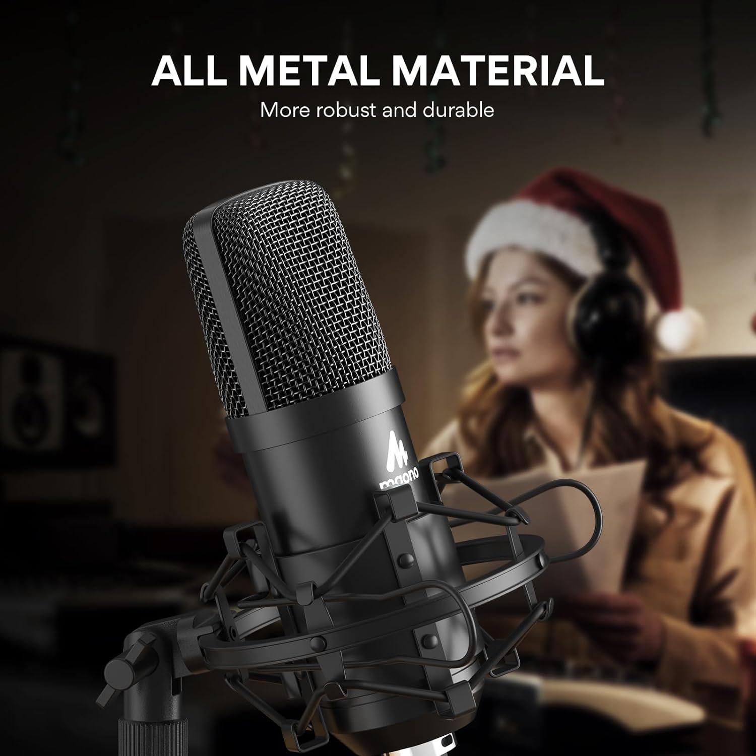 MAONO USB Microphone Kit 192KHZ/24BIT AU-A04T PC Condenser Podcast Streaming Cardioid Mic Plug & Play for Computer, YouTube, Gaming Recording