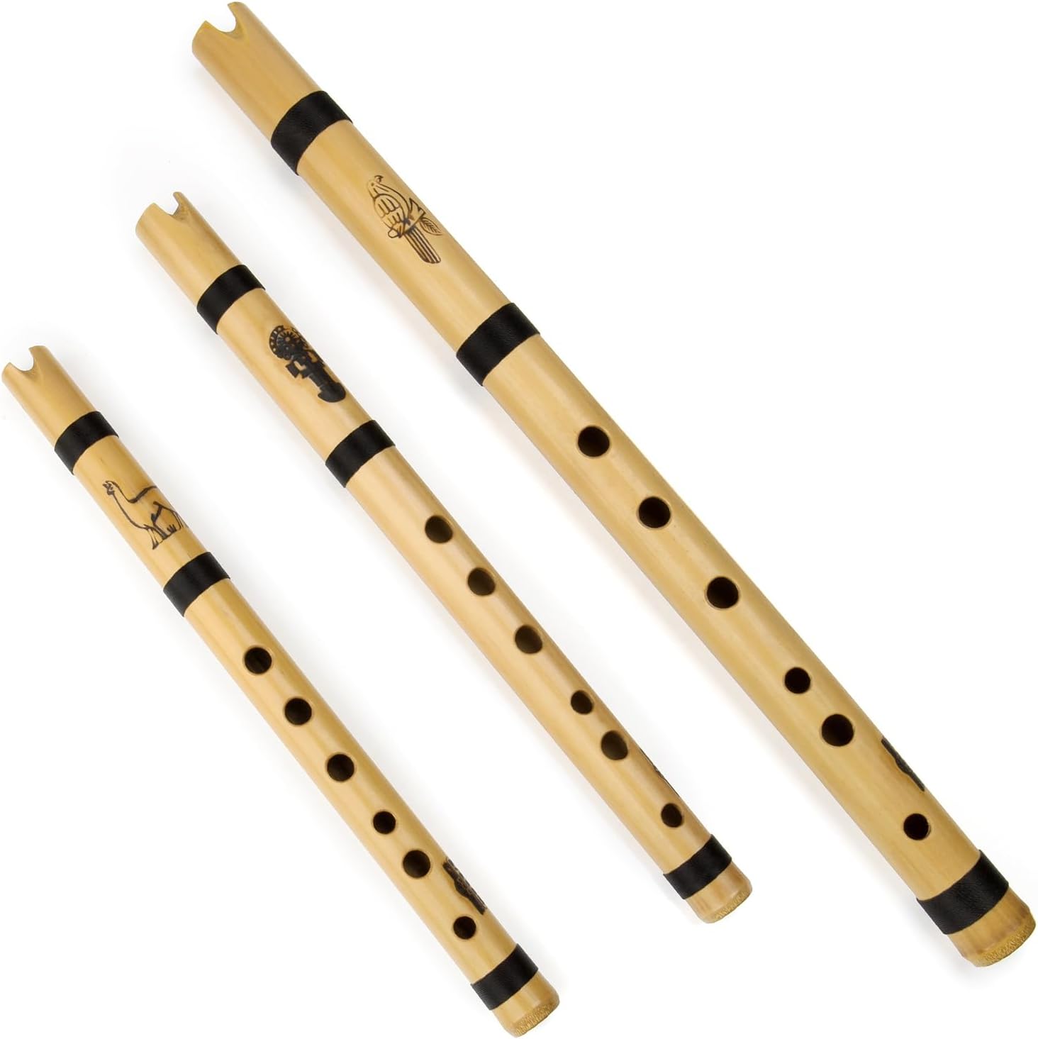 Handmade Natural Cane Flute Traditional in from Peru Musical Instruments Wind Bamboo Andean Quena Flute Textile Carrying Case (F key)