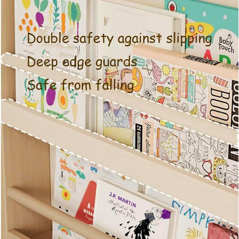 Wall Mount Book Shelf Organizer Floor Bookcases Display Racks Thin 10cm Narrow Bookshelf Behind Door for Books,Storage Bookshelf in Bedroom,Living Room and Nursery