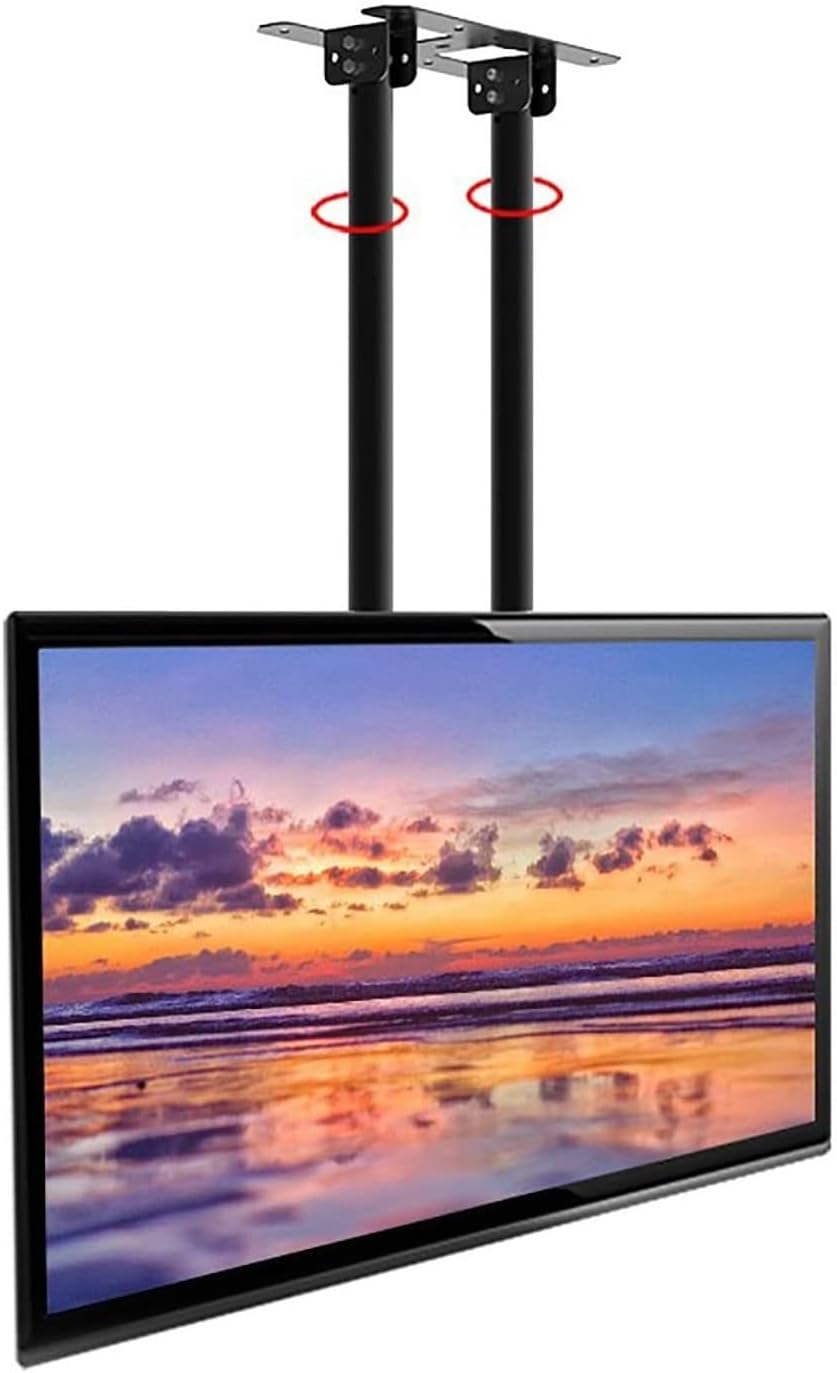 Klauer TV Monitor Wall Mount,TV Wall Mount,Ceiling TV Mount Stand - Adjustable Ceiling TV Mount Bracket, 2 Post Single Screen TV Mount, Tilt TV Mount for 40-90 Inch TVs, Max 600x400mm, Black