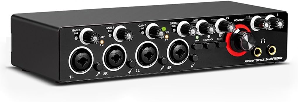 Professional Audio Interface Sound Card for Live Streaming and Podcasting