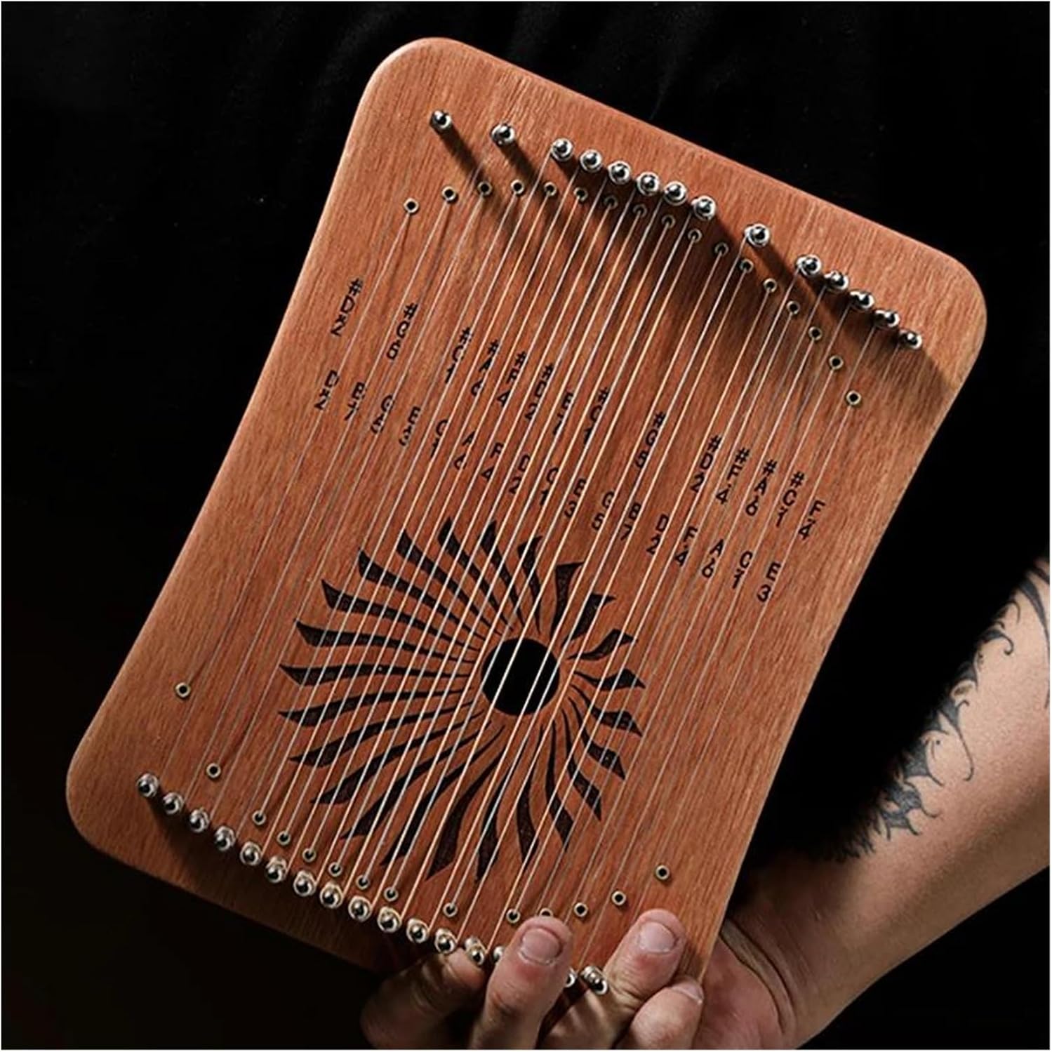 Lyre Harp Set Lyre Harp 31 Strings Lyre Professional Harps Keyboard Musical Instrument Durable Easy To Use(Coffee color)