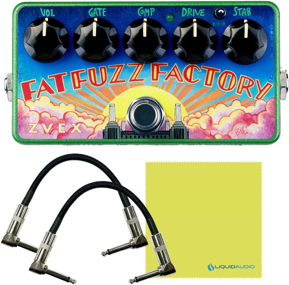 ZVEX Fat Fuzz Factory Vexter VFFF Effect Pedal Bundle w/ 2X Right Angle 6