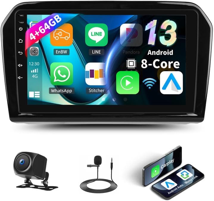 4+64G 8-Core Android 13 Car Stereo for VW Jetta 2013-2017 with Wireless CarPlay Android Auto, 9'' IPS Touchscreen with WiFi Mirror Link GPS Bluetooth FM RDS DSP EQ SWC