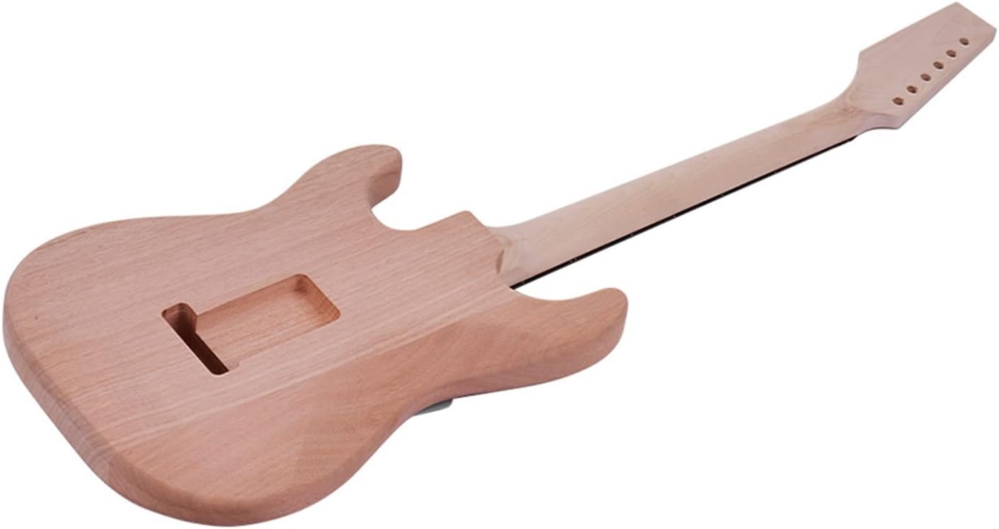 DIY Electric Guitar Kit Unfinished DIY Electric Guitar Kit Mahogany Body Maple Guitar Neck Rosewood Fingerboard