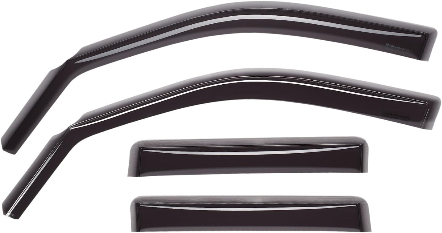 WeatherTech Custom Fit Side Window Deflectors for Escalade ESV, Escalade EXT, Avalanche, C/K Series Pickup, Silverado - (82184), Front & Rear Set - Dark Tint