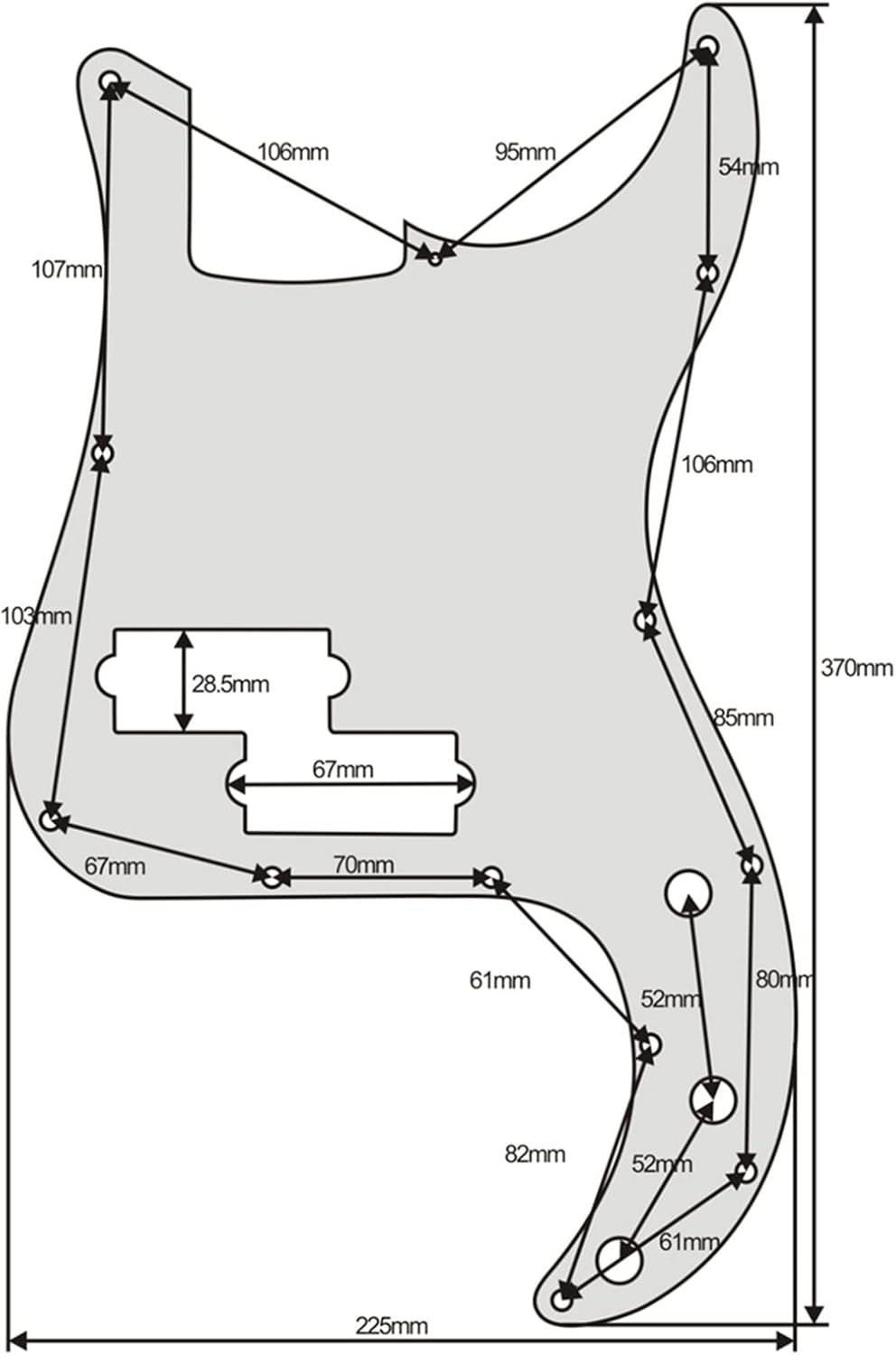 Pickguard with Pickup Prewired Loaded Bass Guitar Pickguard with Alnico 5 Pickup for 4-Strings Bass Guitar (Color : 02)