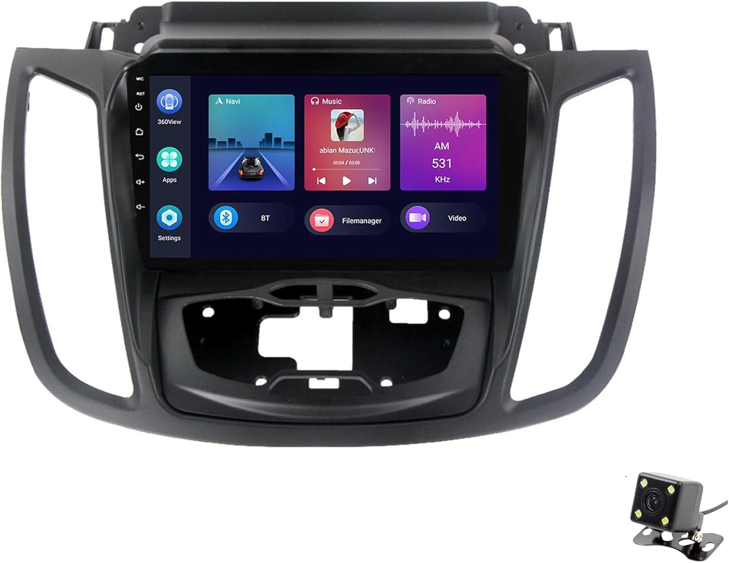 ADMLZQQ Car Stereo Double Din Radio for Ford Kuga 2 Escape 3 2012-2019 GPS Navigation 9'' Multimedia Player Bluetooth Video Receiver with Car-Play 4G/5G WiFi SWC DSP USB Back Camera