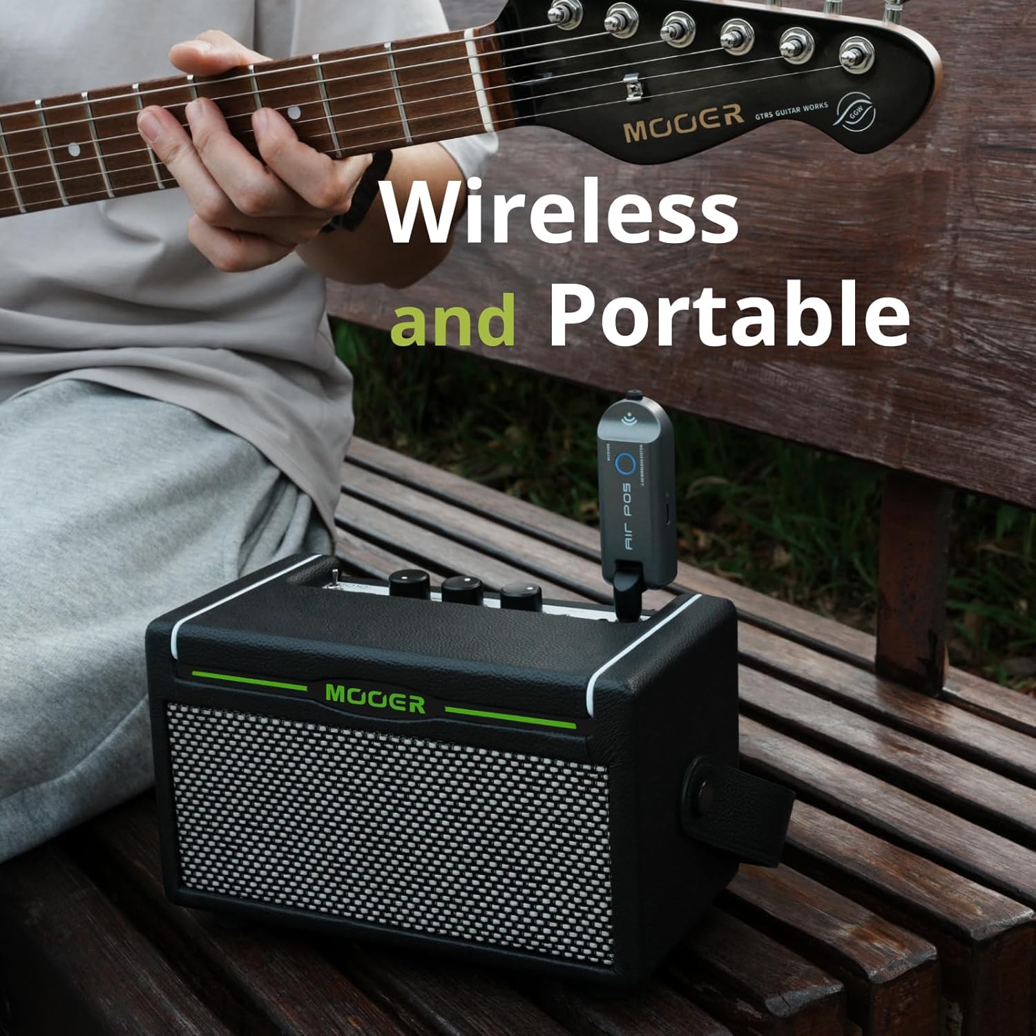 MOOER Air P05 Guitar Wireless System Plug into The SD10i Stereo Intelligent Amp, Practice with Multi Effects, Looper Drum Machine