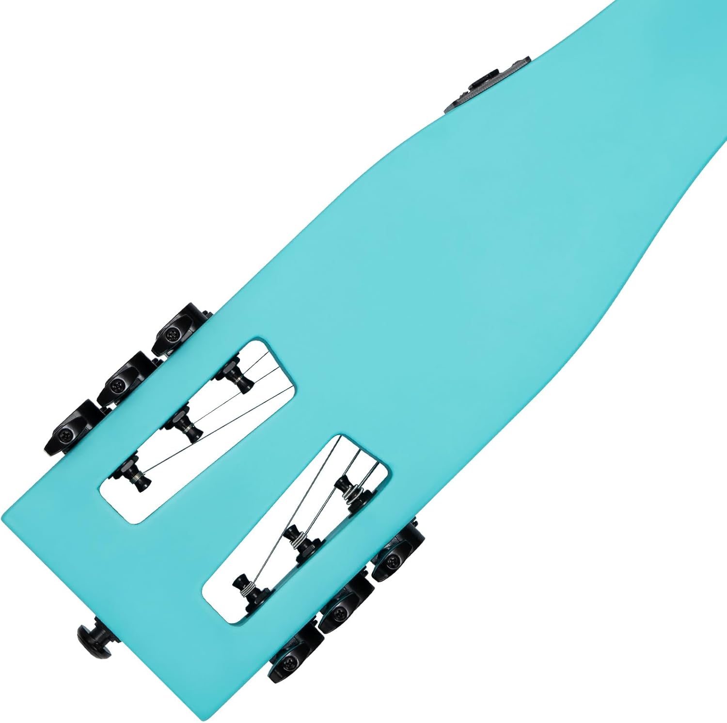 Electric Guitar Practice Portable Travel Guitar Maple Headless Solid Body Full Scale with Gigbag for Lightweight Design Gig Bag All Accessories Green