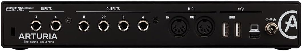 ARTURIA Artria 4-in-4 Out Audio & MIDI Interface with MiniFuse 4 Music Production Software - Black