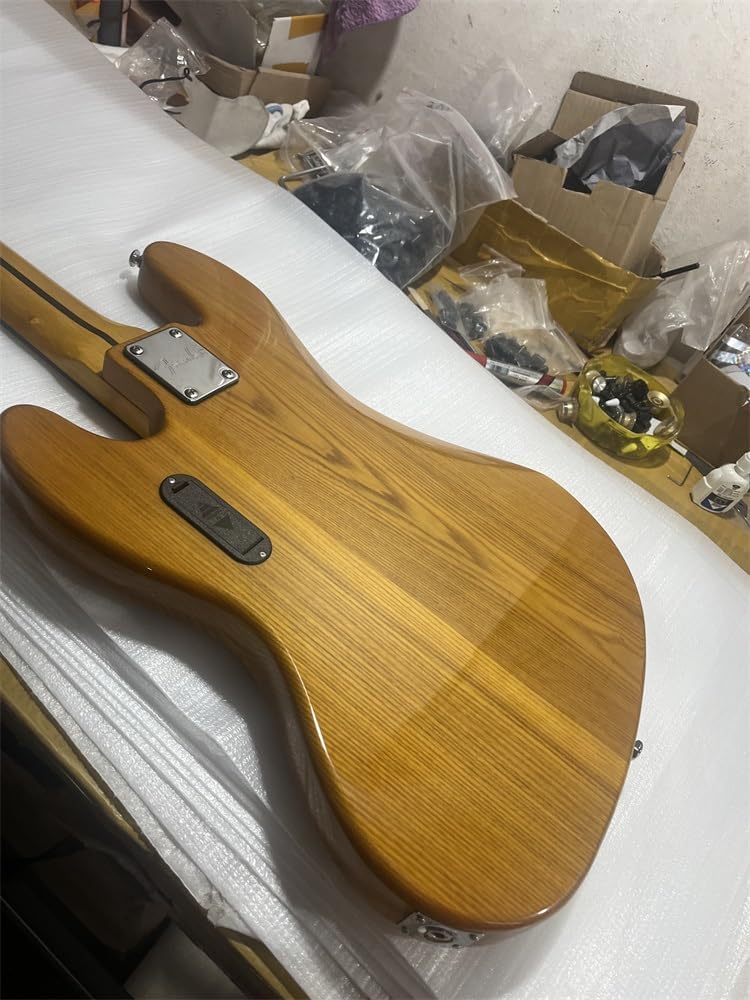 Custom 4 strings Bass Guitar Basswood body Rosewood Fingerboard Chrome Hardware Yellow Gloss Finish