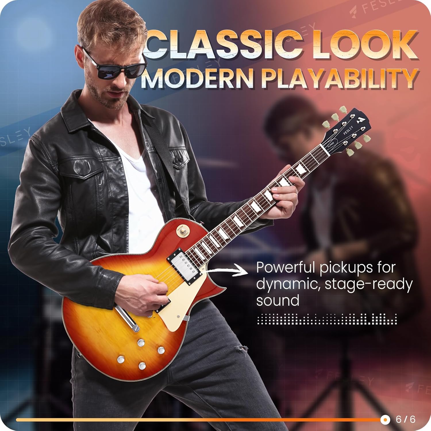 Fesley LP Electric Guitar with Arched Top:39