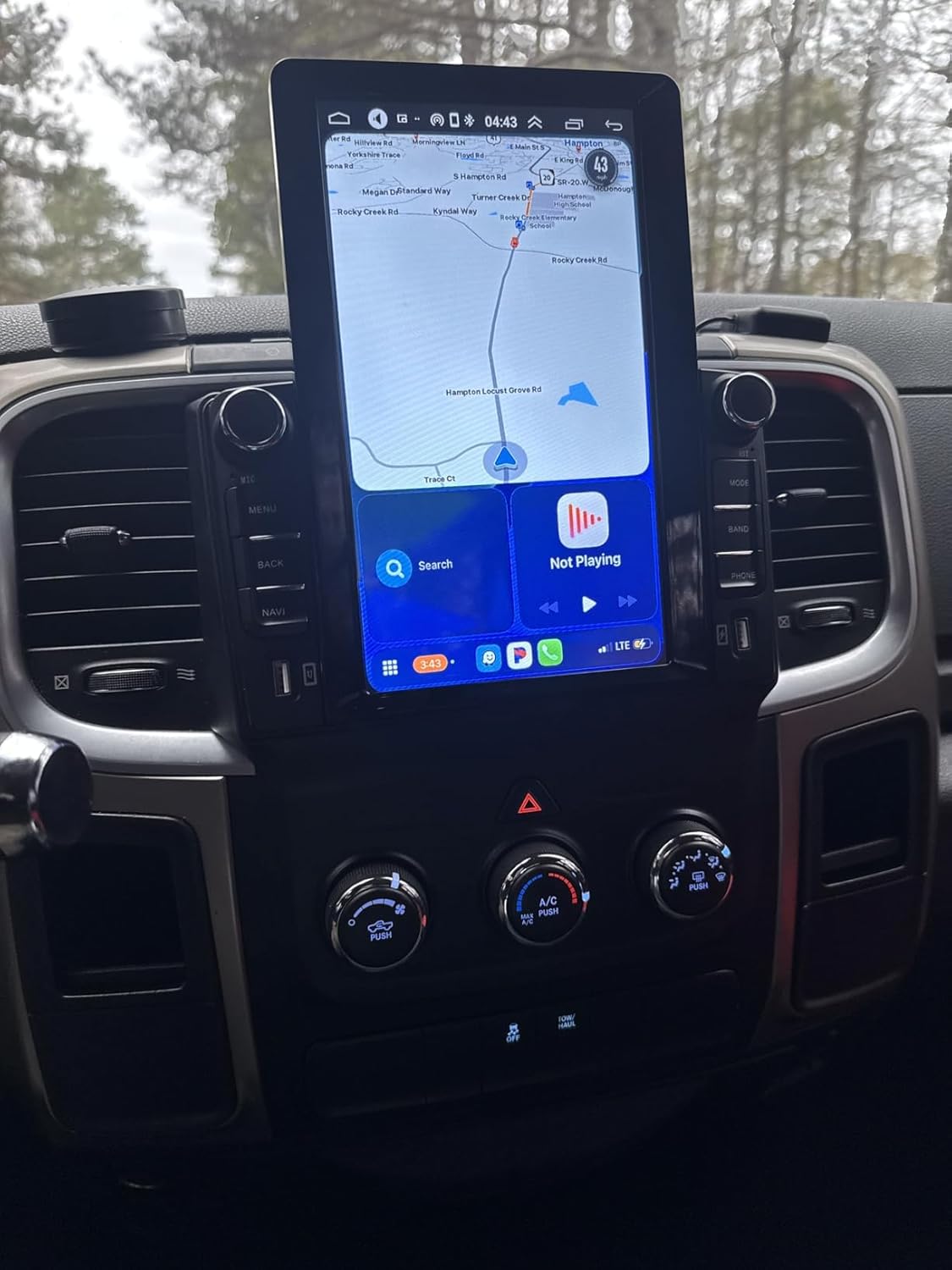 9.7 inch Car Radio Stereo for Dodge Ram 1500 2500 3500 2013 2014 2015 2016 2017 2018, 2GB +32GB, with Wireless & Wired Carplay,Built-in GPS WiFi DSP Camera MIC (Only fit Manual AC) (4+64G)