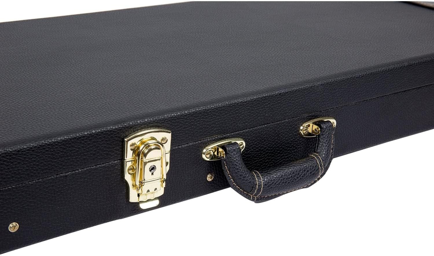 Crossrock Wooden Case for Electric bass Guitars,Black (CRW620BBK)