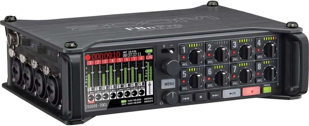 Zoom F8n Pro 8-Input / 10-Track Multitrack Field Recorder Bundle with Sony MDR-7506 Headphones, 32GB microSDHC Memory Card, and XLR-XLR Cable