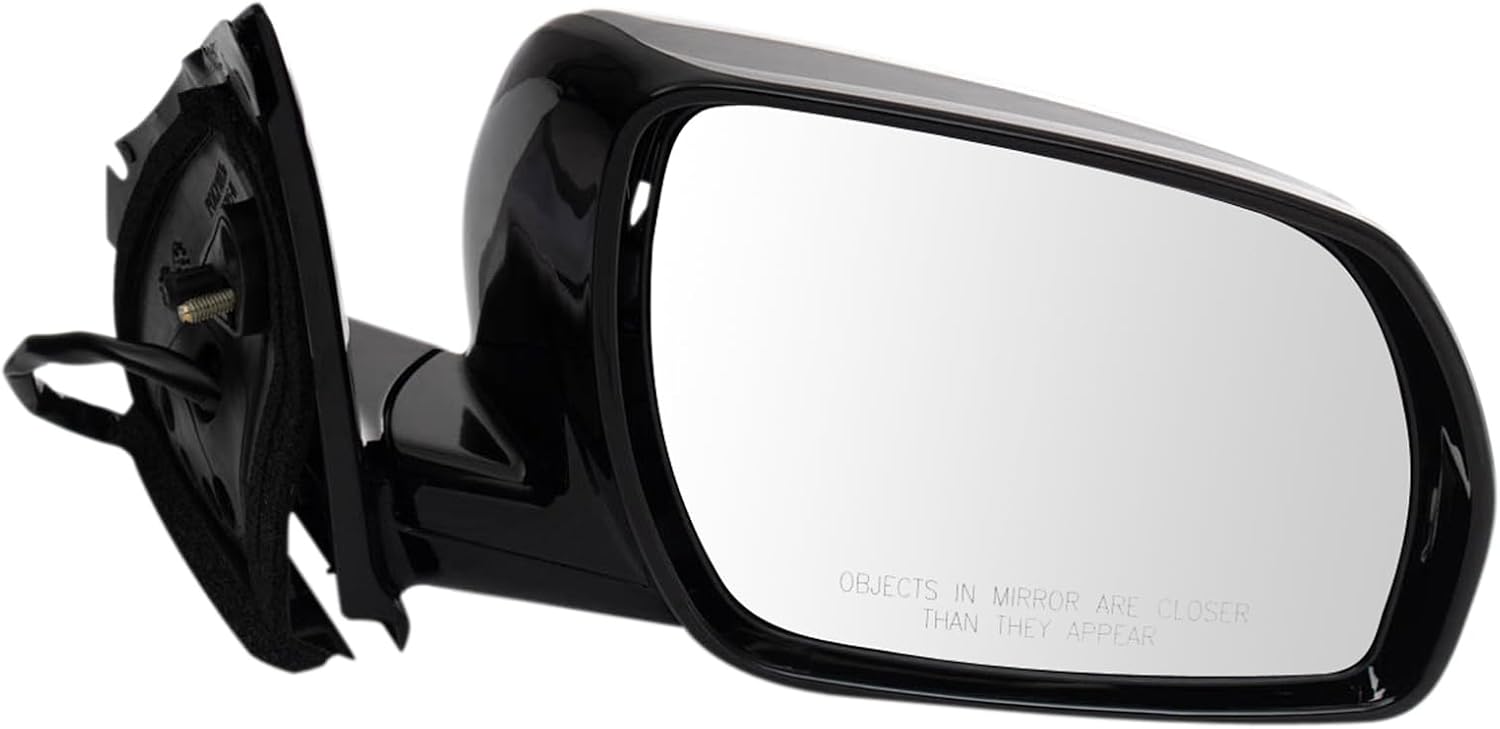 TRQ Passenger Side Power Heated Mirror Gloss Black Smooth Paint to Match Compatible with 2005-2007 Nissan Murano NI1321180